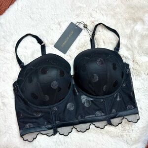 Pleasure State Constance Black Long Line Bra